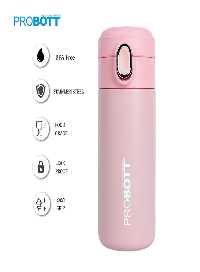 Probott Pride 300ml Thermosteel Hot & Cold Insulated Stainless Steel Travel Mug, Spill Proof | Coffee Tea Mug | Juice Mug | Water Flask | Easy Grip Easy to Carry | Pack of 2 | Jet Black+Flesh Pink - Image 3